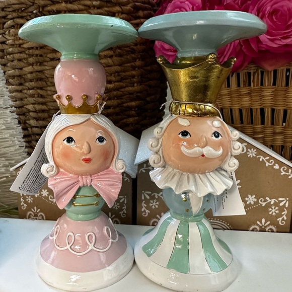 Cupcakes and Cashmere candle holder stand king queen nutcracker pastel pinkmas - Picture 11 of 15